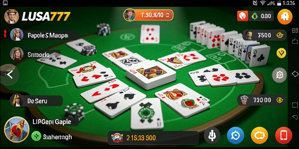Tampilan gameplay LUSA777 dengan antarmuka Gaple yang menarik.