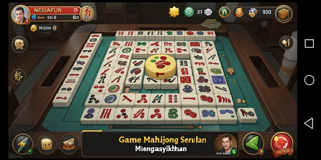Screenshot gameplay NESIAFUN menampilkan serunya bermain Mahjong.