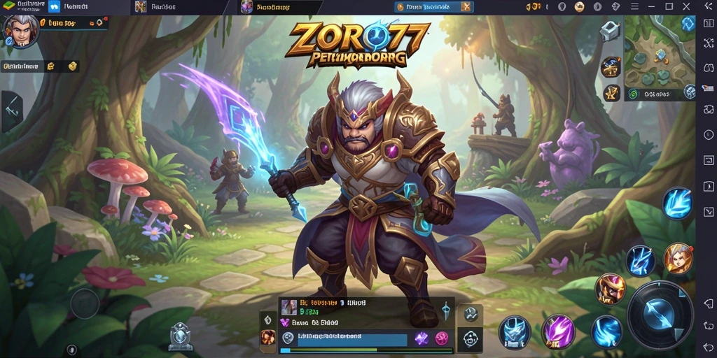 Screenshot gameplay ZORO77 yang menampilkan pertarungan seru di dunia MMORPG.